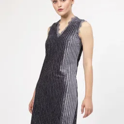 Lela Grey Striped A Line Dress image 3