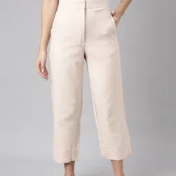 SHOWOFF Beige Straight Fit Mid Rise Trousers-image-43