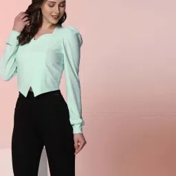 SELVIA Blue Regular Fit Top image 3