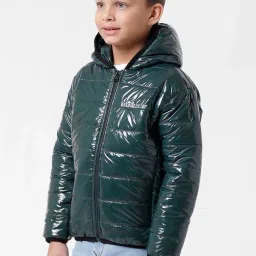 Kate & Oscar Kids Green Regular Fit Full Sleeves Jacket image 3