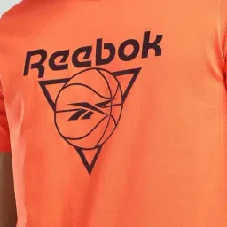 Reebok Orange Cotton Regular Fit Printed Sports T-Shirt image 4