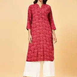 Rangmanch by Pantaloons Rumba Red Printed Straight Kurta-picture-35