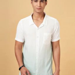 Yu By Pantaloons Sage Green Regular Fit Ombre Shirt-image-18