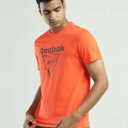 Reebok Orange Cotton Regular Fit Printed Sports T-Shirt image 3