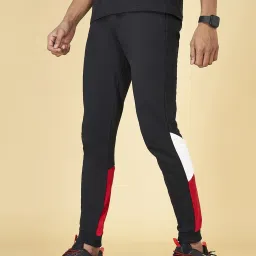 Ajile by Pantaloons Black Slim Fit Colour Block Joggers image 3
