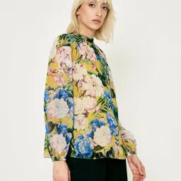 Cover Story Yellow Floral Print Top image 3