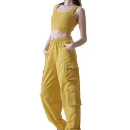 The Souled Store Yellow Sleeveless Co-Ord Set image 3