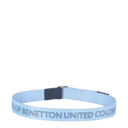 United Colors of Benetton Quinto Chambray Blue Leather Waist Belt for Men image 3