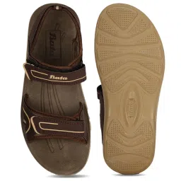Bata Men's Brown Floater Sandals image 3