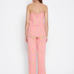 Clovia Pink Printed Top With Pyjamas image 2