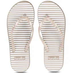United Colors of Benetton Beige & White Flip Flops image 3