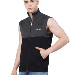 Kalt Black & Dark Grey Melange Regular Fit Jacket image 3