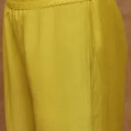 Globus Women Purple Embroidered Yoke A-Line Kurta With Wide Leg Pants & Dupatta Festive Set image 5