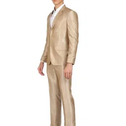 Ad By Arvind Beige Regular Fit Two Piece Suit image 3