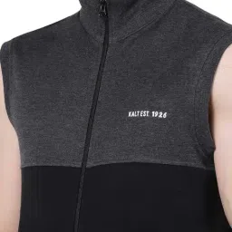 Kalt Black & Dark Grey Melange Regular Fit Jacket image 4