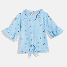 Gini and Jony Girls Floral Printed Tie-Up Detail Shirt Style Top-picture-18