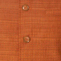 Peter England Orange  Regular Fit Self Pattern Nehru Jacket image 4