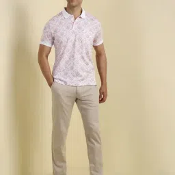 Allen Solly White Regular Fit Printed Polo T-Shirt image 4