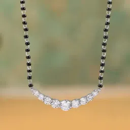 Ornate Jewels 925 Silver Round White American Diamond Nine Stone Mangalsutra-picture-29