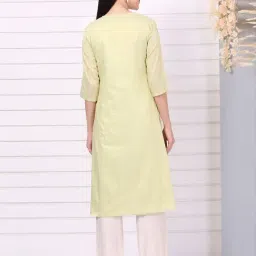 Aurelia Light Green Regular Fit Embellished Kurta image 2