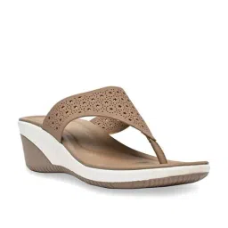 Rocia by Regal Women's Beige Thong Wedges-image-87
