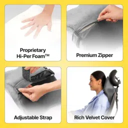 Frido Grey Foam Basic Office Chair Neck Pillow image 5