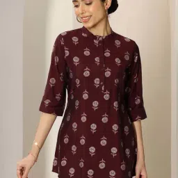 Libas Maroon Printed Kurti-image-50
