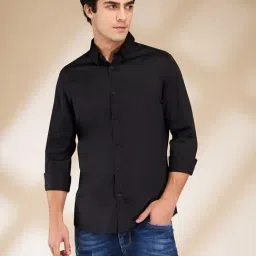 Being Human Black Cotton Regular Fit Solid Shirt-picture-25