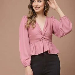 KASSUALLY Pink Regular Fit Top-picture-1