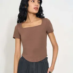 Sf Jeans By Pantaloons Brown Slim Fit Top-picture-18