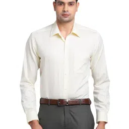 Park Avenue Yellow Regular Fit Texture Shirt-image-39