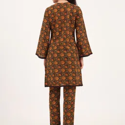 Divena Floral Print Pure Cotton Fabric Straight Kurta with Trouser image 2