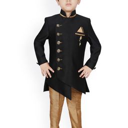 SG YUVRAJ Boys Long Sleeves Multi Slit Sherwani Set-picture-47