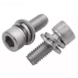 GENERIC 2.5x20 mm Stainless Steel Socket Head Cap Screw with Nut and Washer (Pack of 10 Pcs)-image-77