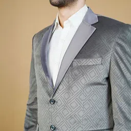 Wintage Geometric Printed Notched Lapel Single Breasted Blazer image 3