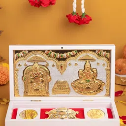HOUSE OF WEMY Brown & White Laxmi Kuber Religious Foot Prints-picture-26