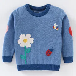 ToffyHouse Pre Winter Full Sleeves Tee Flower Design - Blue-picture-23