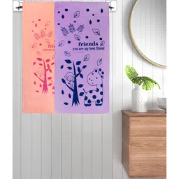 FABINALIV Set of 2 Multicolor Cartoon 300 GSM Cotton Kids Bath Towels (115X60 cm)-image-22
