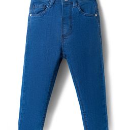 Babyhug Cotton Denim Full Length Washed Jean With Stretch - Navy Blue-picture-17