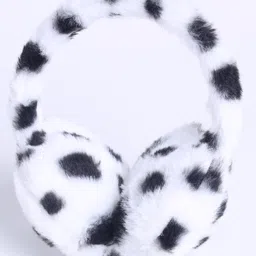 M'andy Woollen Knit Leopard Spots Designed Ear Muffs - White-picture-23