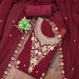 Maroosh Embroidered Silk Chiffon Unstitched Dress Material-picture-40