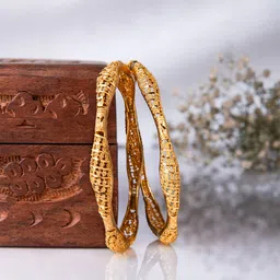 FAA FASHION Women 2 Pcs Gold-Plated Bangles-picture-14