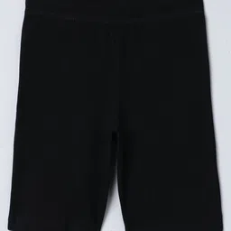 Charm n Cherish Pack Of 2 Solid Solid Shorts - Black & Beige image 4