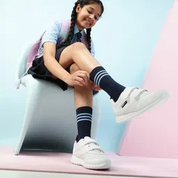 LIBERTY Velcro Closure School Shoes - White image 5