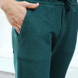 JIMMY & JORDAN Men Textured Regular Fit Mid-Rise Easy Wash Trousers image 4