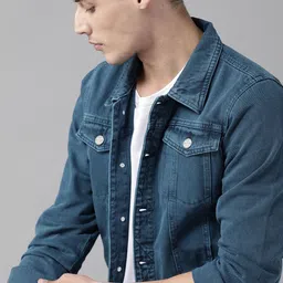 Roadster Men Navy Blue Solid Denim Jacket-picture-39