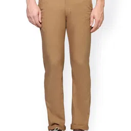 Peter England Men Khaki Skinny Fit Solid Chinos-image-3