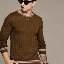 The Roadster Lifestyle Co. Cable Knit Acrylic Pullover-picture-11