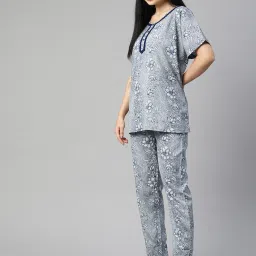 Cottinfab Blue Printed Co-Ord Set image 3