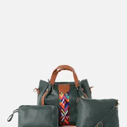 HauteSauce Green Medium Handheld Handbag Combo Set image 3